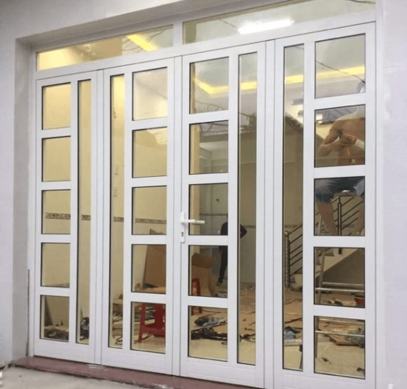 Cửa nhôm 4 cánh màu trắng